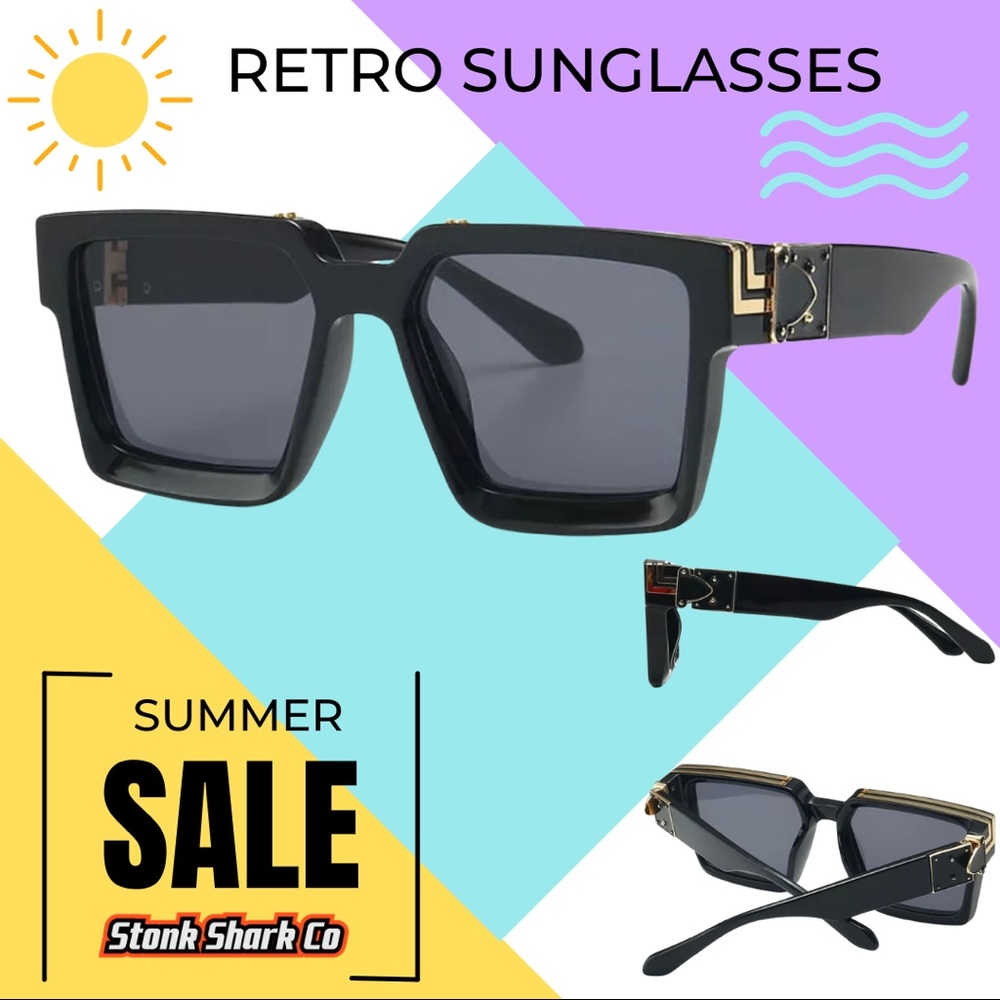 Retro Square Thick Oversized Frame Sunglasses